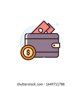 Wallet Vector Icon. illustration Style EPS 10 File
