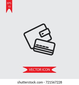 Wallet vector icon, illustration symbol