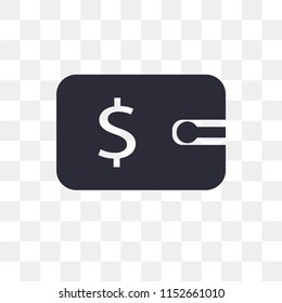 Wallet vector icon isolated on transparent background, Wallet logo concept