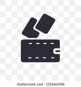 Wallet vector icon isolated on transparent background, Wallet logo concept