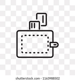 Wallet vector icon isolated on transparent background, Wallet logo concept