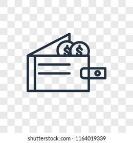 Wallet vector icon isolated on transparent background, Wallet logo concept