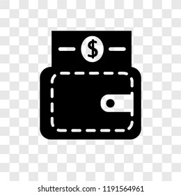 Wallet vector icon isolated on transparent background, Wallet transparency logo concept