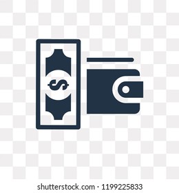 Wallet vector icon isolated on transparent background, Wallet transparency concept can be used web and mobile