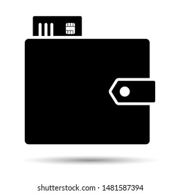 Wallet vector icon isolated on a white background.
