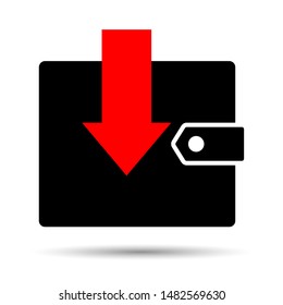 Wallet vector icon isolated on a white background.