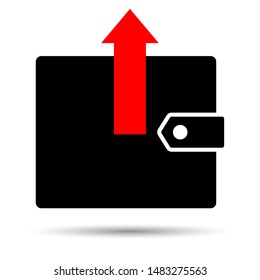 Wallet vector icon isolated on a white background.