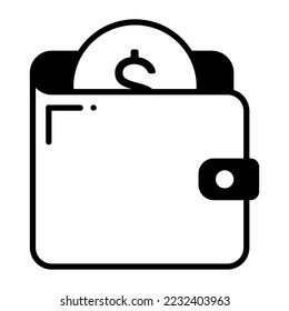 Wallet vector icon isolated on white background