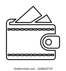 Wallet Vector Icon In Line Style