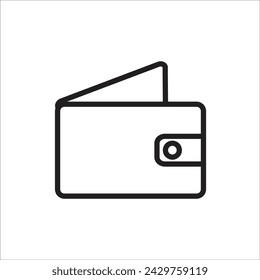 plantilla de línea de icono de vector de cartera