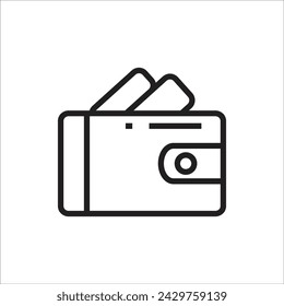 plantilla de línea de icono de vector de cartera