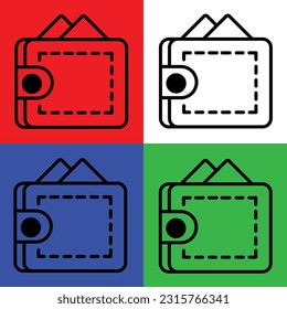 Wallet Vector Icon, Lineal style, isolated on white Background.