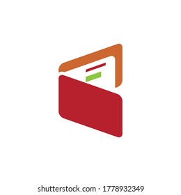 diseño de logotipo de icono de vector de cartera