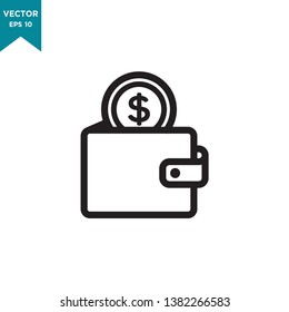 wallet vector icon, money icon 