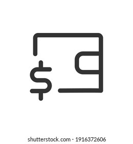 Wallet vector icon. Money and banking line object.