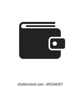 Wallet vector icon. Money purse flat vector illustration. Money bag business concept pictogram on white background.