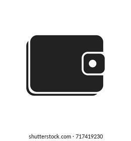 Wallet vector icon. Money purse flat vector illustration. Money bag business concept pictogram on white background.
