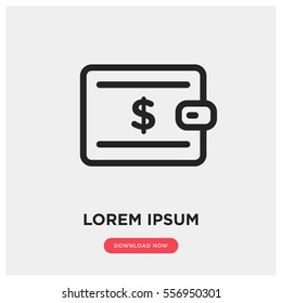 Wallet vector icon, money symbol. Modern, simple flat vector illustration for web site or mobile app