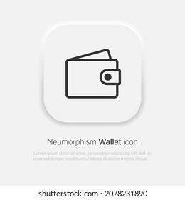 Wallet vector icon in neumorphic style. Vector EPS 10