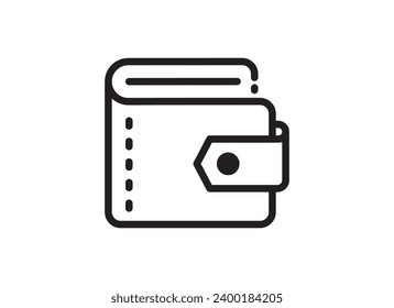 Estilo de contorno de icono del vector de cartera. Ilustración del vector