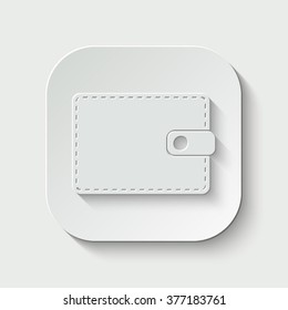 wallet vector icon - paper illustration