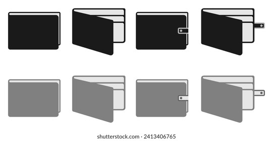 Wallet vector Icon set. flat design vector illustration isolated on white background.