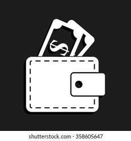Wallet -  vector icon with shadow