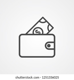 Wallet vector icon sign symbol