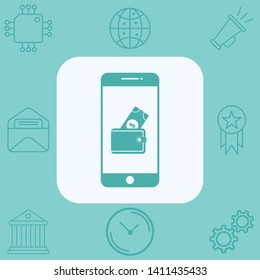 Wallet vector icon sign symbol