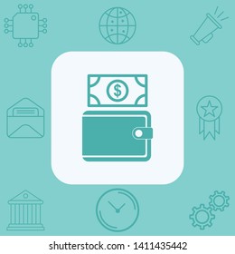 Wallet vector icon sign symbol