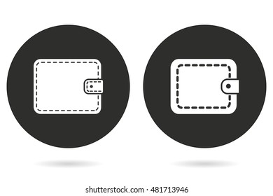 Wallet vector icon. White illustration isolated on black background for graphic and web design.