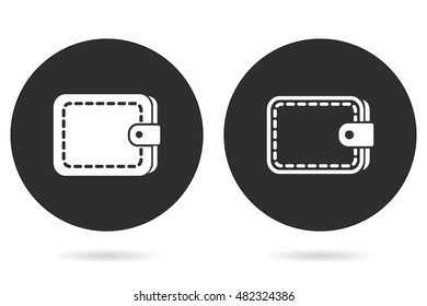 Wallet vector icon. White illustration isolated on black background for graphic and web design.