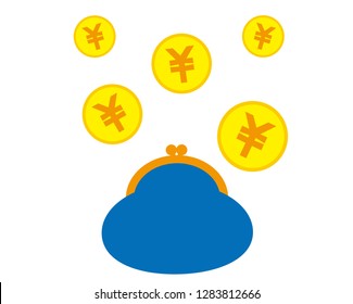 Wallet vector icon,Japanese Yen