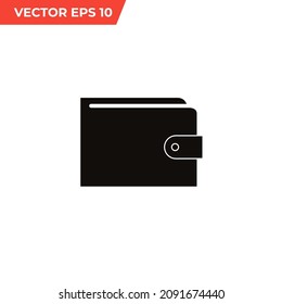 Icono de vector de cartera.Icono de cartera.Icono de cartera negra