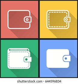 Wallet vector icons set. Illustration isolated for graphic and web design.