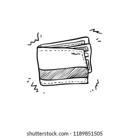 Wallet vector illustration with doodle style, 10 eps.