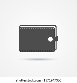 Wallet vector illustration, flat cartoon golden coins flying in wallet