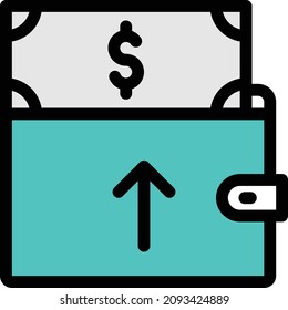 wallet vector illustration isolated on a transparent background . color vector icons for concept or web graphics.