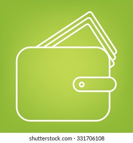 Wallet vector illustration. Line icon 