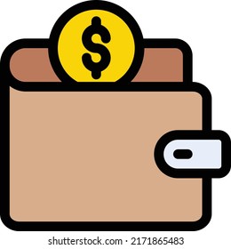 Ilustración de vectores de cartera en un fondo transparente.Símbolos de calidad superior.Icono vectorial de trazo para el concepto y el diseño gráfico.