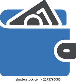 wallet Vector illustration on a transparent background. Premium quality symmbols. Glyphs vector icons for concept and graphic design.