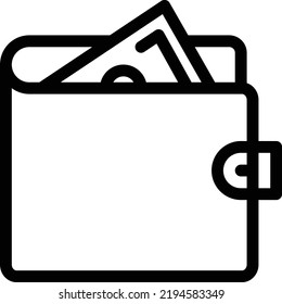 ilustración de vectores de cartera en un fondo transparente.Símbolos de calidad premium.Iconos vectores de trazo para el diseño de conceptos y gráficos.