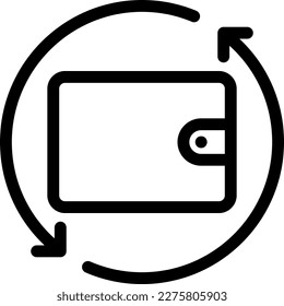 wallet Vector illustration on a transparent background. Premium quality symmbols. Thin line vector icons for concept and graphic design.