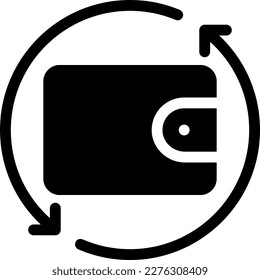 ilustración de wallet Vector en un fondo transparente. Símbolos de calidad superior. Iconos vectoriales de glifos para diseño de conceptos y gráficos.