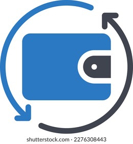 ilustración de wallet Vector en un fondo transparente. Símbolos de calidad superior. Iconos vectoriales de glifos para diseño de conceptos y gráficos.