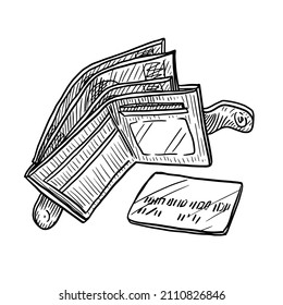 wallet vector illustration on white background