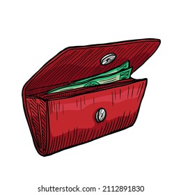 wallet vector illustration on white background