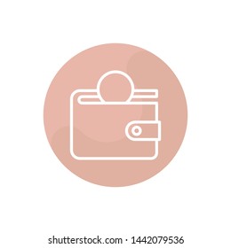 Wallet Vector Illustration, outline sign.