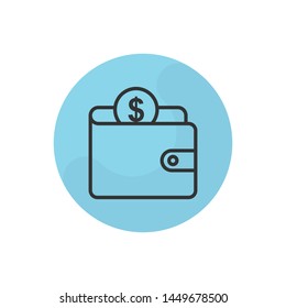 Wallet Vector Illustration, outline sign.