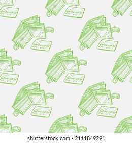 wallet vector illustration seamless pattern
